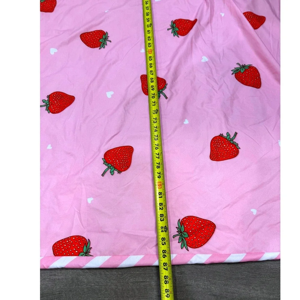 Lamejor Strawberry Duvet Cover Pink Reversible Chevron Full Queen Bedding 88x88